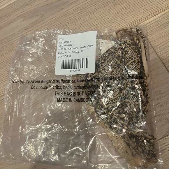 Free People NWT Gold Rush Bralette - Picture 6 of 6